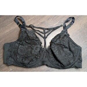 Cacique Lace Lightly Lined French Balconette Bra Lane Bryant 42D (883D)